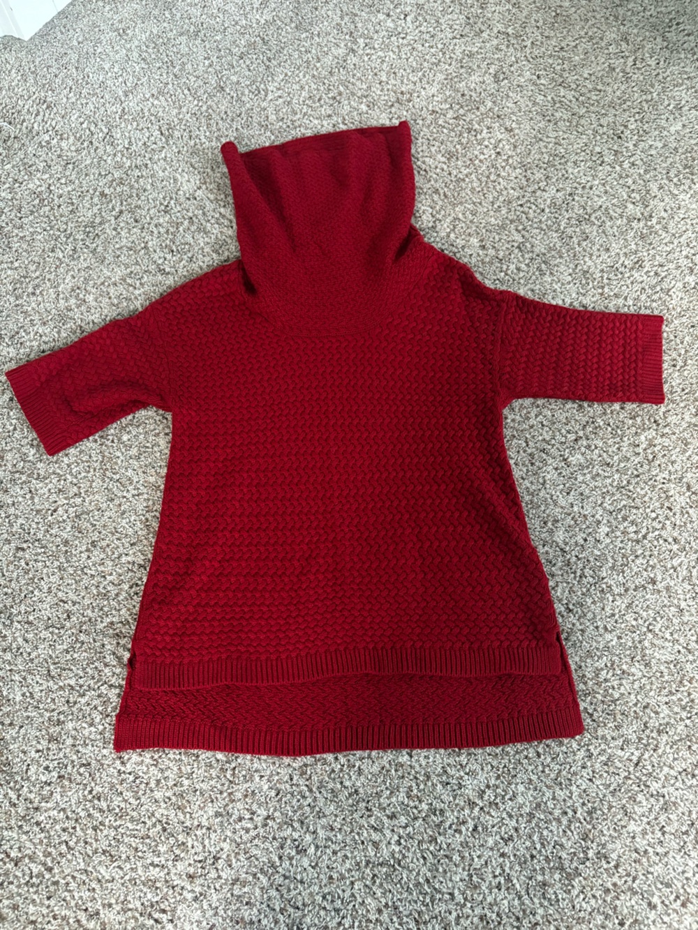 Worthington Red Short-Sleeve Turtleneck Sweater